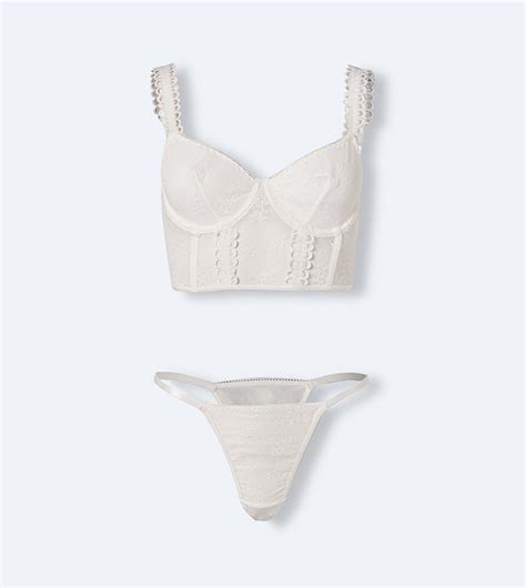 Buy Nasty Gal Lace Underwire Picot Trim Corset Lingerie Set In White Thstreet Saudi Arabia
