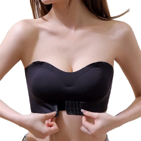 Noarlalf Bras For Women Women Lingerie Strapless Front Buckle Lift Bra Wire Free Slip Invisible