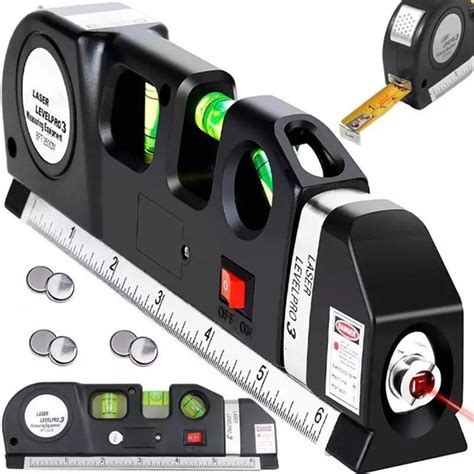Многофункциональный строительный лазерный уровень 4 в 1 с линейкой и ...