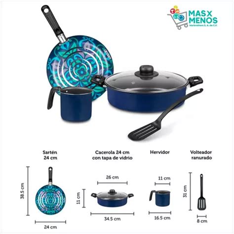 Juego Set De Cocina Pza Ollas Sarten Bateria Aluminio Ekco Env O Gratis