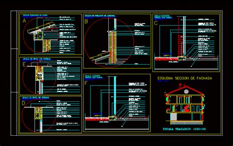 Detalhes Da Fachada No Autocad Biblioteca Cad