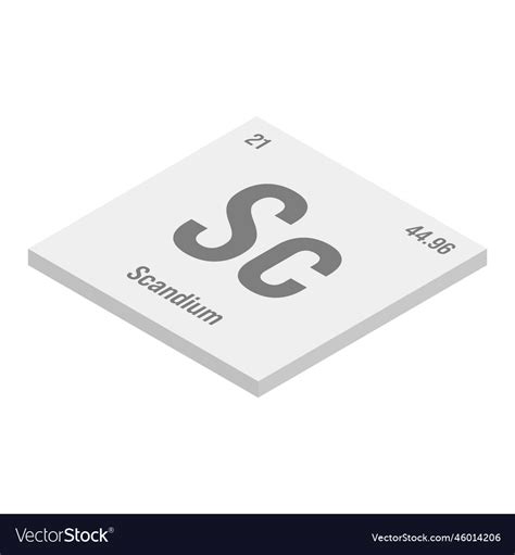 Scandium Sc Periodic Table Element Royalty Free Vector Image