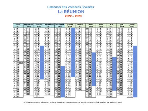 La REUNION ⇒ Calendrier Scolaire 2023-2024 • Officiel GOUV : Académie