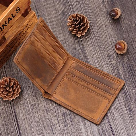 Handmade Leather Mens Cool Slim Leather Wallet Card Wallet Holders Men