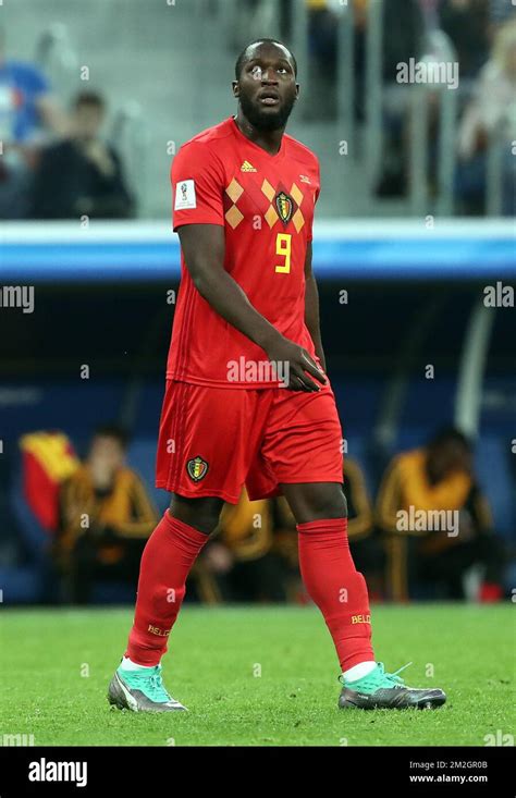 Belgium S Romelu Lukaku Reacts At The Semi Final Match Between The French National Soccer Team