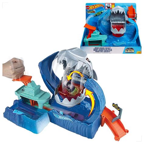 Pista Hot Wheels City Tubar O Rob Carrinho Color Shifter Muda De Cor Na Gua Gjl Mattel