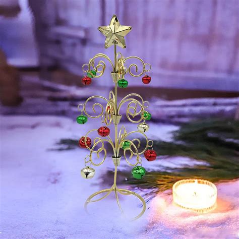SDJMa Tabletop Metal Christmas Tree, Wrought Iron Ornament Display