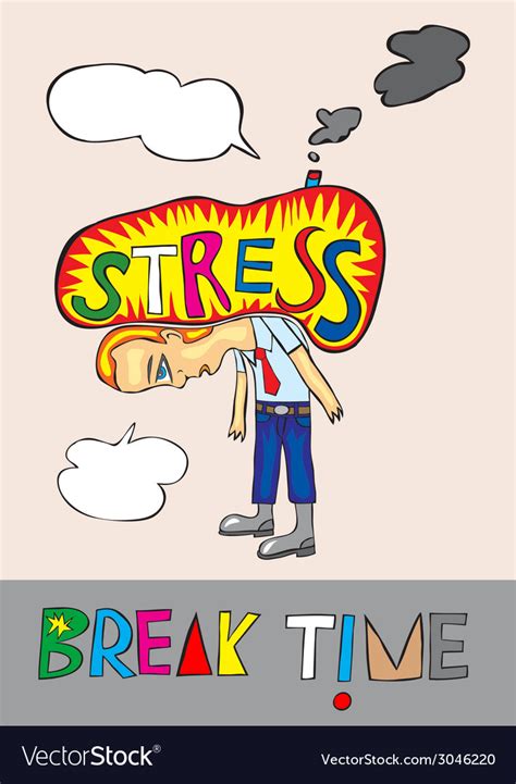 Stress Cartoon Royalty Free Vector Image Vectorstock