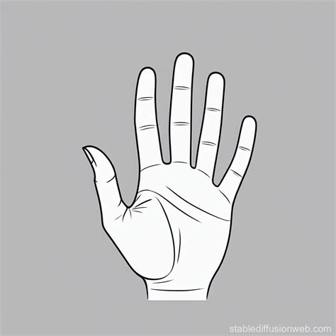 Upright Human Hand Palm View Stable Diffusion Online