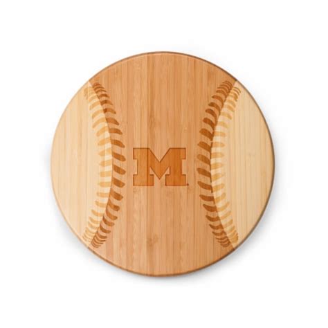 Michigan Wolverines Home Run Baseball Cutting Board And Serving Tray