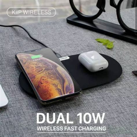 Jual KIIP Dual Wireless Charger Pad Fast Charging 10W Shopee Indonesia