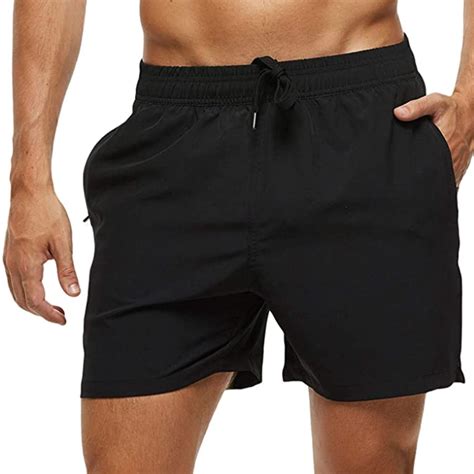 Mens Swim Trunks Quick Dry Beach Shorts With Zipper Pockets And Mesh