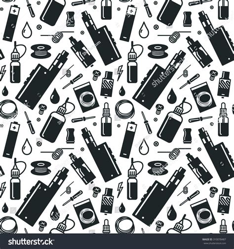 Endless Vape Background. Isolated On White Background. Vape Vector ...