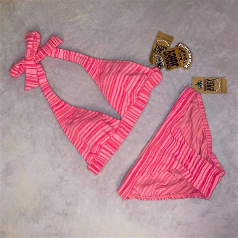 Juicy Couture Terry Cloth Bikini Nwt Hot Pink Depop