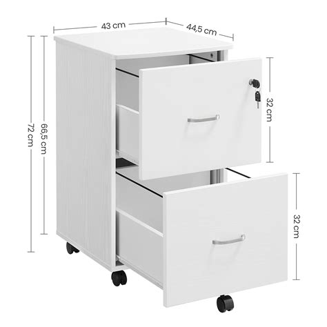 Rollcontainer mit 2 großen Schubladen VASAGLE