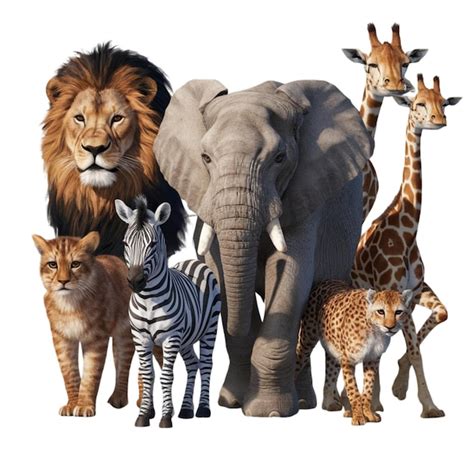 Group Of Wild Animals Premium Ai Generated Image