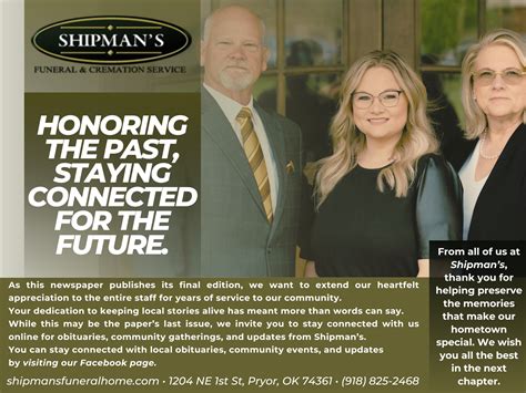 Uncovering The Rich History And Significance Of Shipman Funeral Home Pryor Obituaries