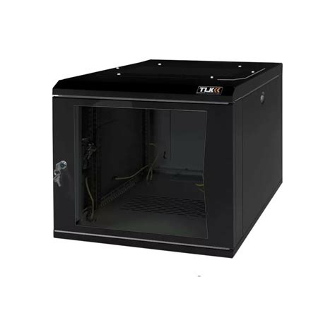 Настенный разборный шкаф TLK 19, 12U, стеклянная дверь, черный TWI ...