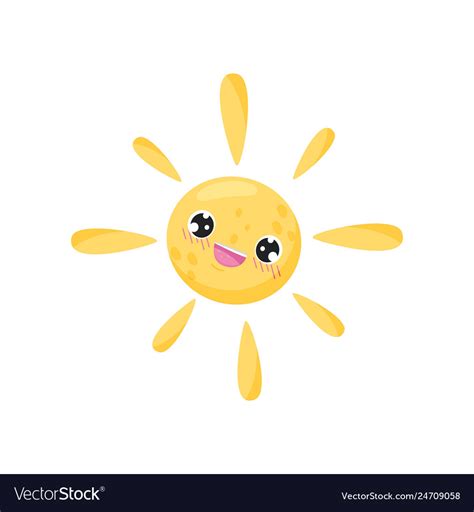 Smilling sun on white background summer concept Vector Image