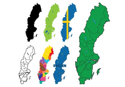 Sweden Map Vector Set 148737 Vector Art at Vecteezy