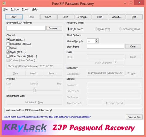 Free Zip Password Recovery Krylack Software