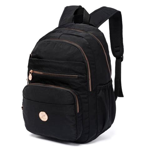 Mochila Escolar Feminina Reforçada - Mochila Bolsa Feminina Escolar Notebook Trabalho Reforçada - Preto ...