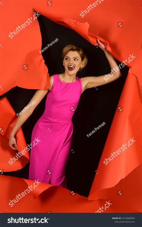 Pretty Blonde Girl Pink Dress Glamour Stock Photo 1013060503 Shutterstock