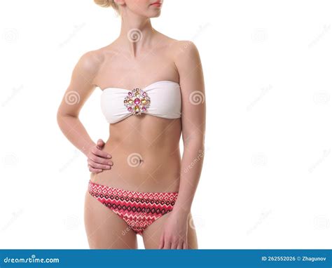 Jeune Femme En Bikini Sur Blanc Photo Stock Image Of Bikini Adulte 262552026