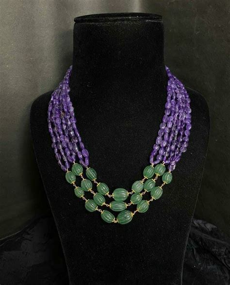 Pin By RS Passion On Amethyst Beads Simple Beaded Necklaces Black