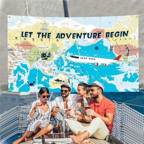 Buy Adventure Awaits Backdrop Large Travel Theme Banner Decoration Let