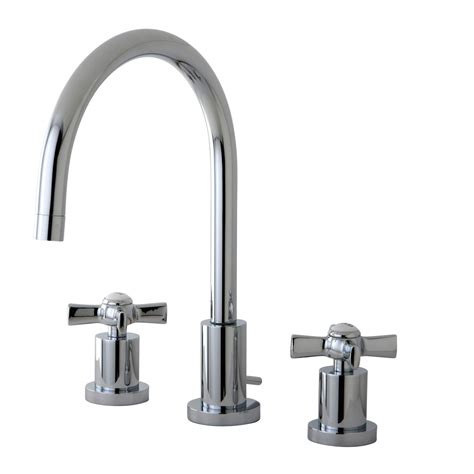 Modern Two-Handle 3-Hole Deck Mounted Widespread Bathroom Faucet with ...