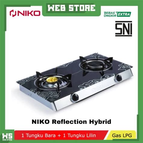 Jual Kompor Gas Tanam 2 Tungku Kaca Infra Red NIKO Reflection Hybrid