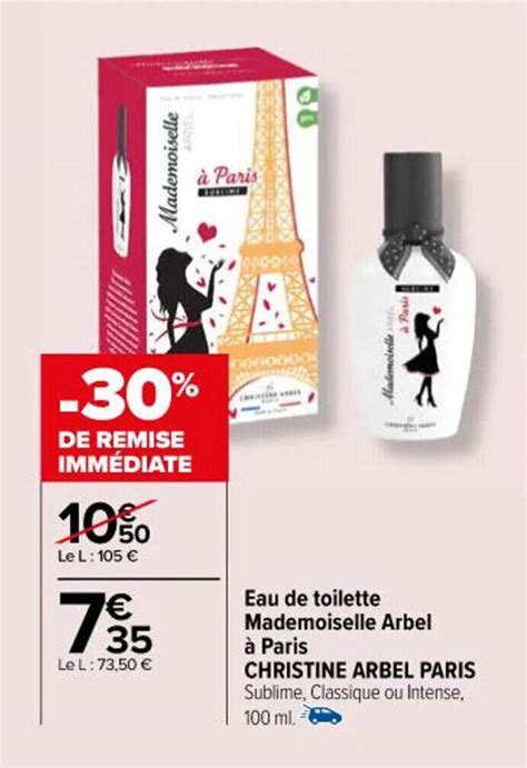 Promo Eau de toilette Mademoiselle Arbel à Paris CHRISTINE ARBEL PARIS