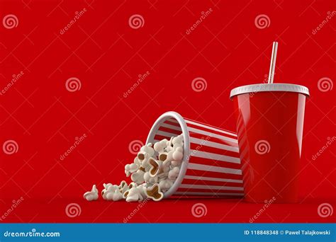 Popcorn and soda stock illustration. Illustration of movie - 118848348