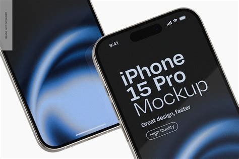 Mockup von iphone 15 pro aus natürlichem titanium in nahaufnahme 02