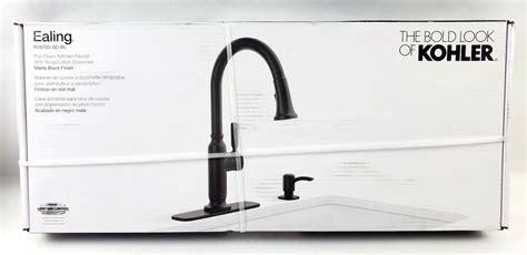 KOHLER Ealing R28703-SD-BL Single Handle Pull-down Kitchen Faucet Matte ...