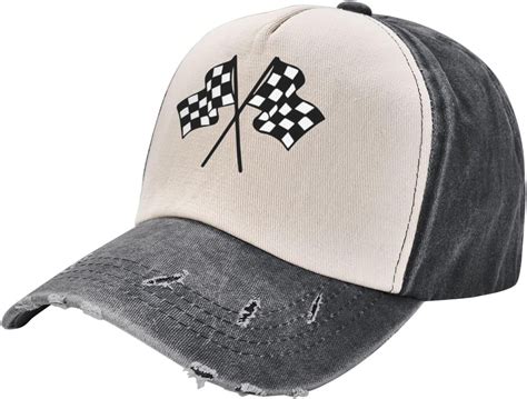 Checkered Flags Race Car Flag Outdoor Adult Washed Baseball Cap Cowboy