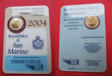 San Marino 2 Euro 2004 Gedenkprägung Bartolomeo Borghesi Gedenk 2