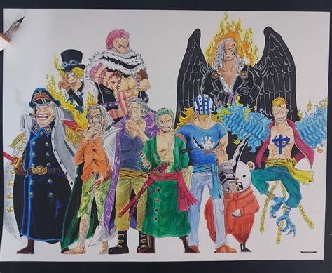 One piece first mates watercolor - based on color spread from Chapter