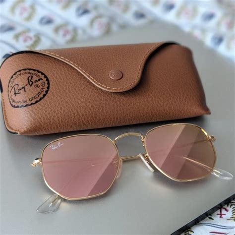 Ray Ban Accessories Hexagonal Pink Mirrored Ray Ban Sunglasses