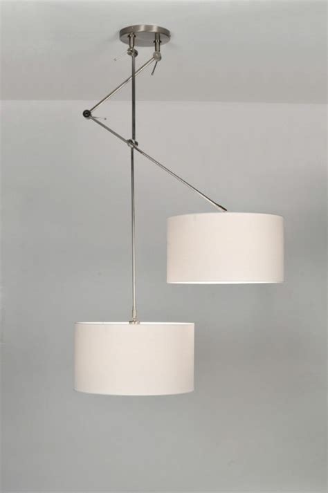 Hanglamp 30098 Modern Wit Stof Rond