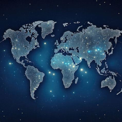 Illuminated Global Network Map Premium Ai Generated Image