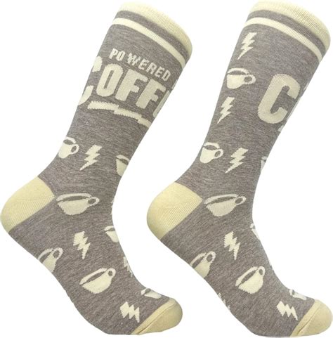 Amazon.com: Funny Coffee Socks for Men – Powered by Coffee Crew Socks