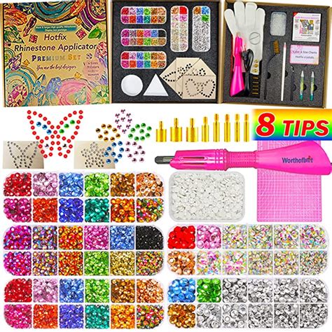 Worthofbest Bedazzler Kit With Rhinestones For Clothing Hotfix Rhinestones Applicator Hot Fix