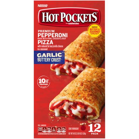 Pepperoni Pizza Frozen Sandwich 12 Pack Official HOT POCKETS