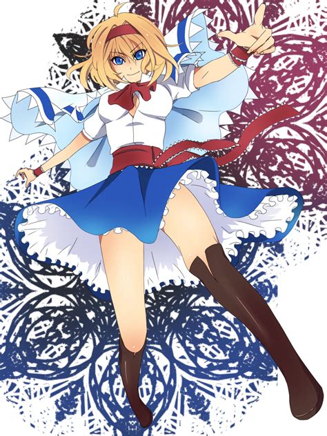 Safebooru Alice Margatroid Blonde Hair Blue Eyes Boots Capelet Hairband Mioda Short Hair Solo