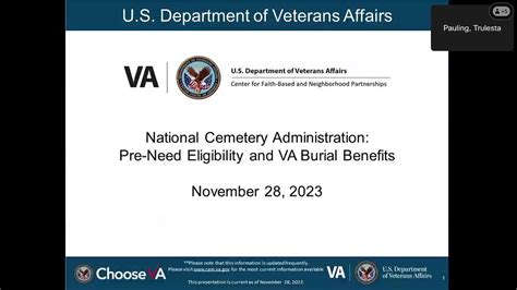 Nca Pre Eligibility And Va Burial Benefits Youtube