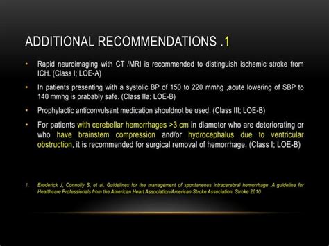 Spontaneous Intracerebral Hemorrhage Ppt