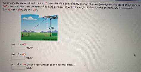 Solved An Airplane Flying At An Altitude Of Miles Passes Chegg