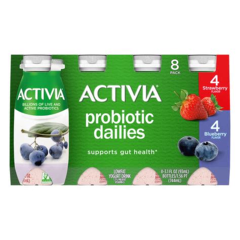 Activia Yogurt Drink Lowfat Strawberryblueberry Flavor Probiotic Dailies 8 Pack